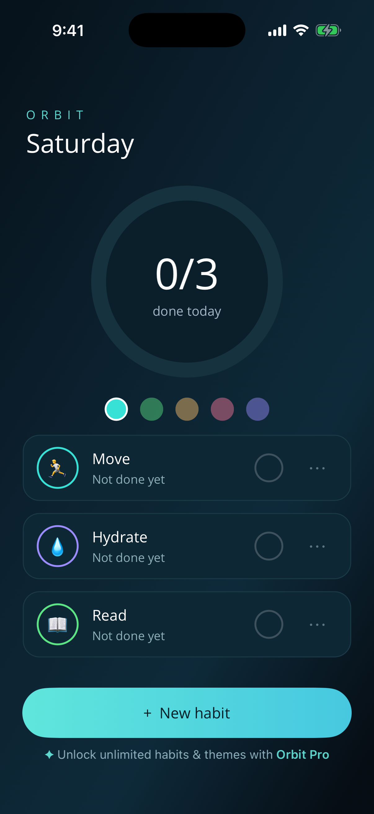orbit — home screen